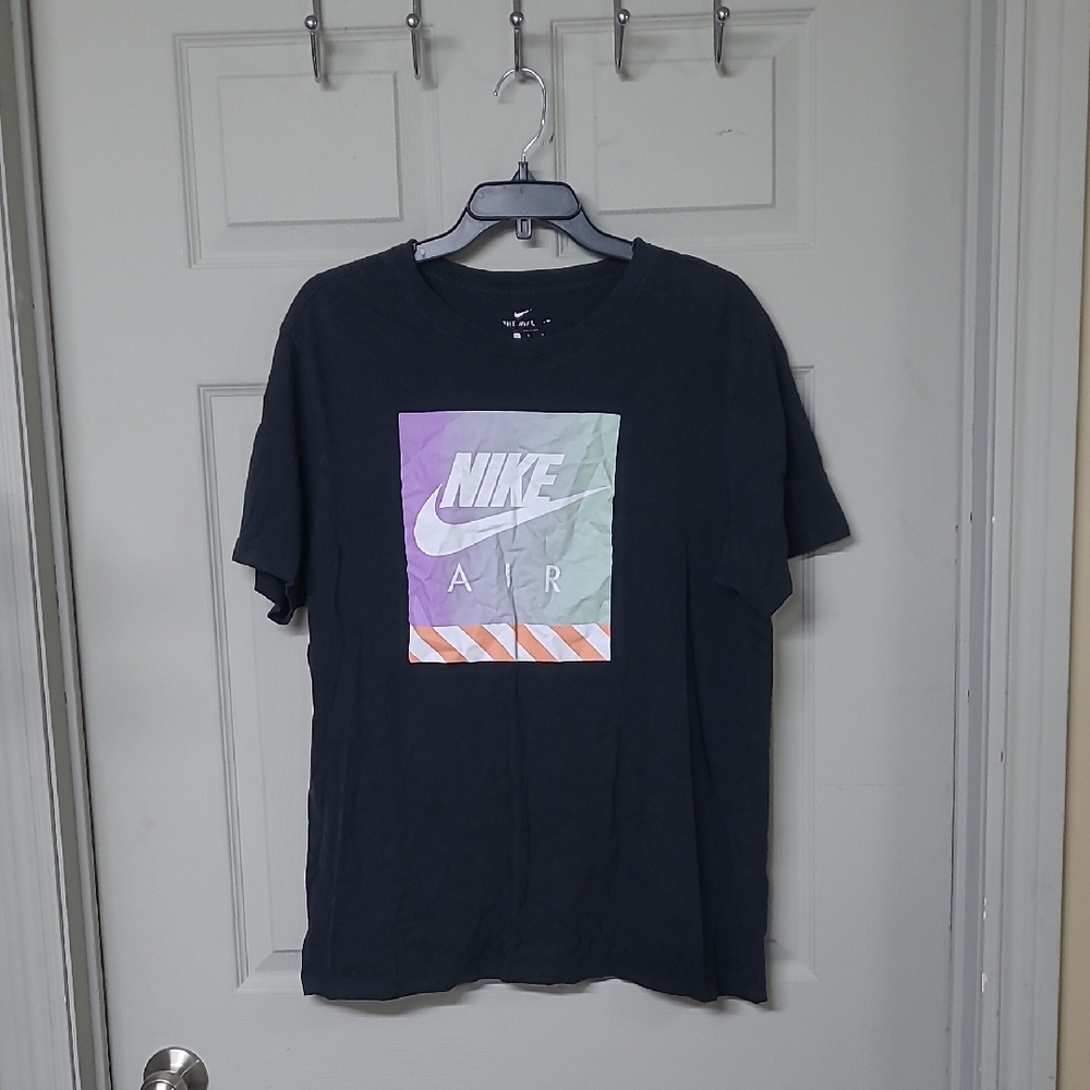 🩴Nike Air Crewneck T-shirt Black/White Swoosh Size Large